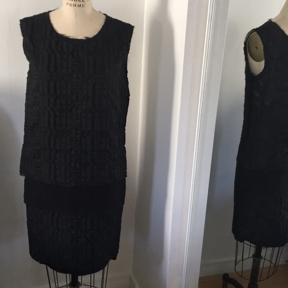 Maison Martin Margiela tiered textured dress 42